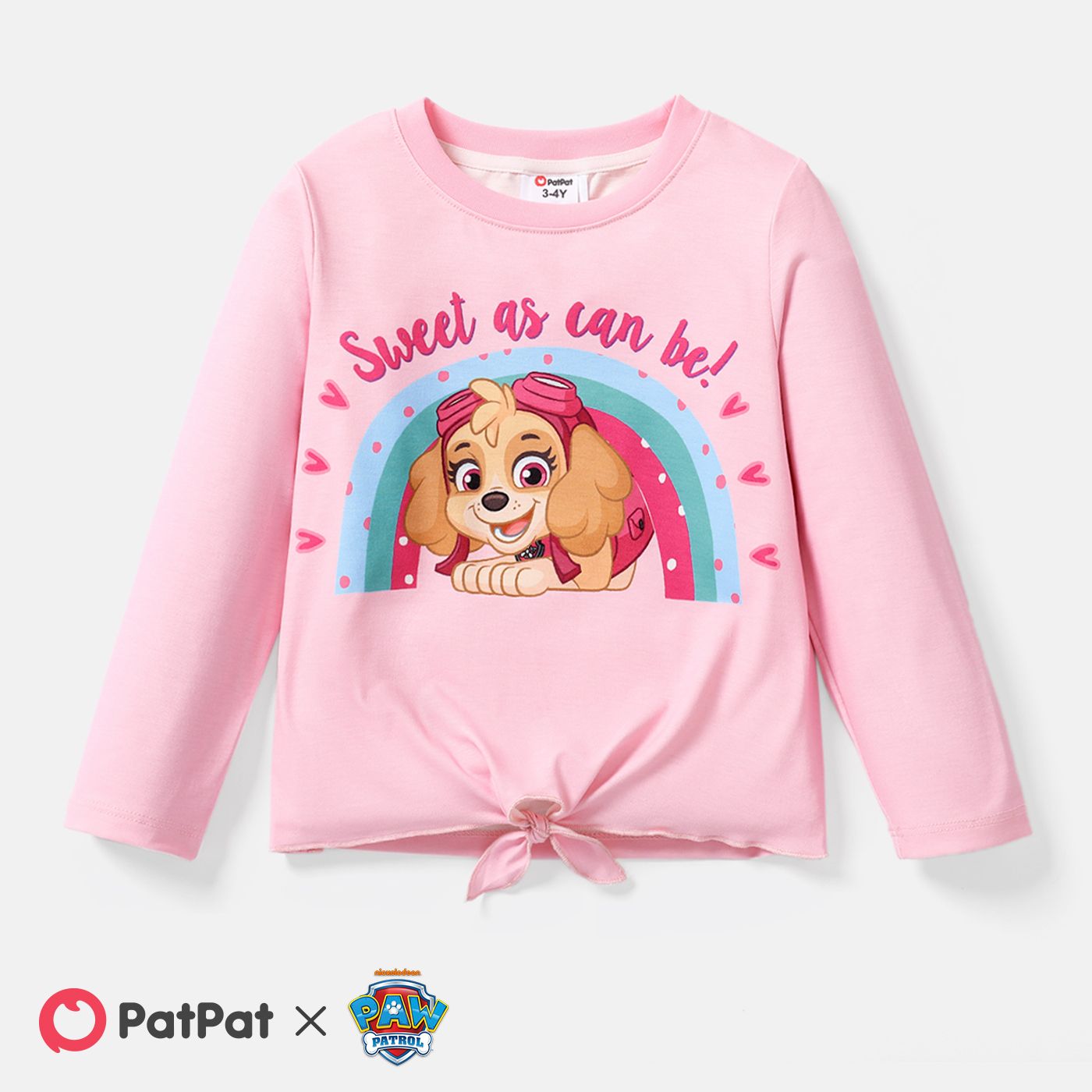 

PAW Patrol Toddler Girl Mother's Day Letter Print Tie Knot Long-sleeve Tee