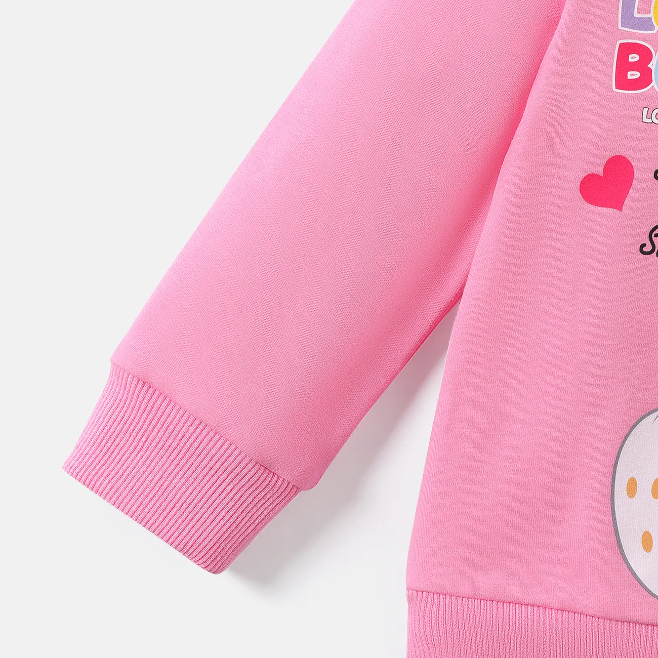 Looney Tunes Baby Boy/Girl Cartoon Animal Print Cotton Long-sleeve Sweatshirt Pink big image 1