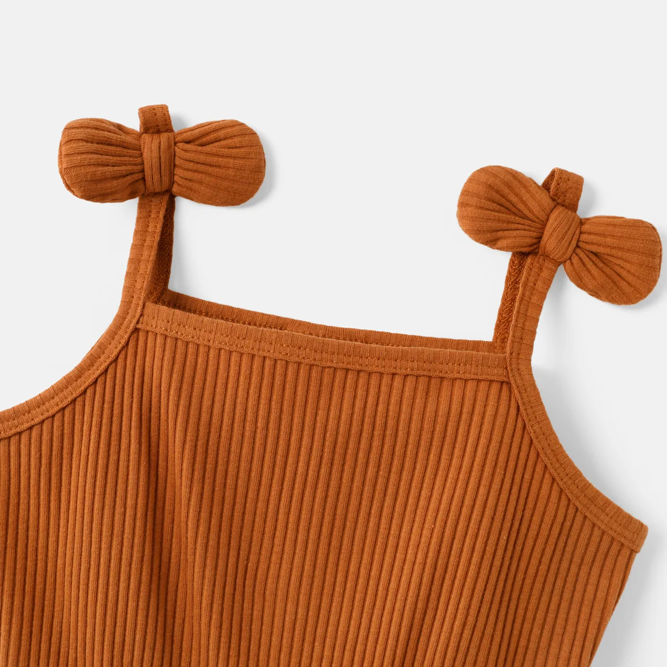 Naia Toddler Girl Butterfly Print Ribbed Splice Bowknot Design Slip Dress Brown big image 1