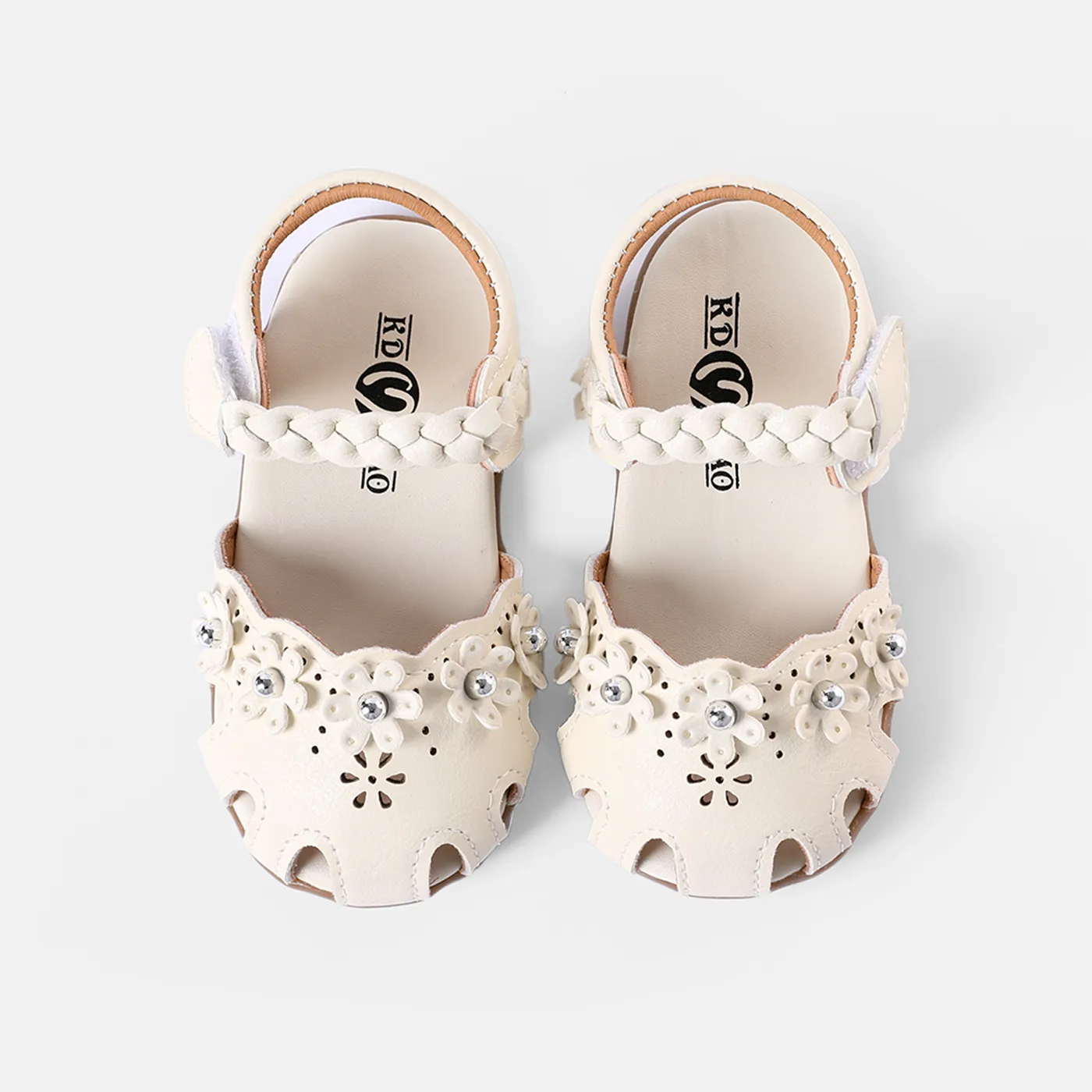 Toddler / Kid Floral Decor Braided Detail Sandals (The direction of the braid is random) (Toddler US 4.5-6.5 and Toddler US 7-9 have different soles)