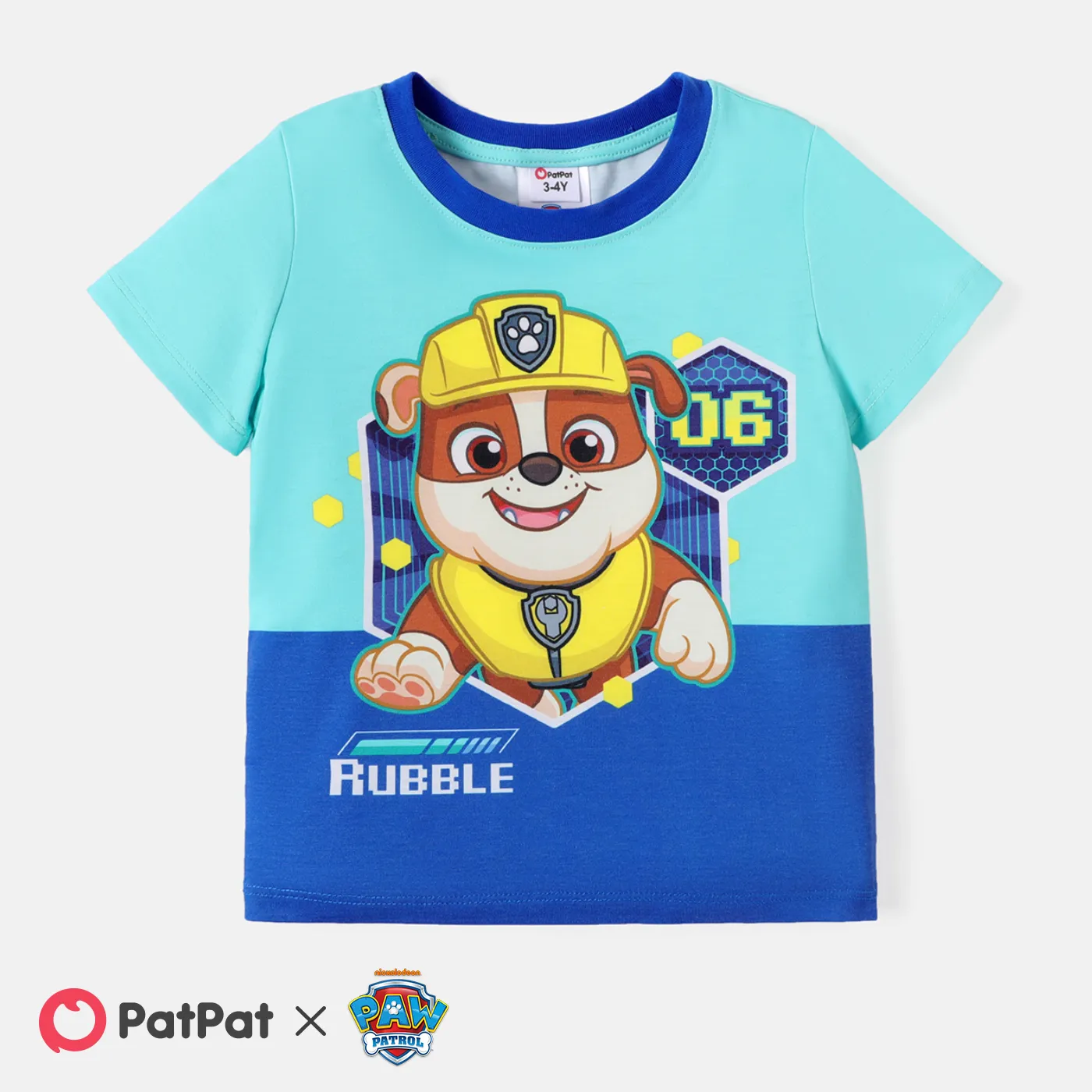 PAW Patrol Toddler Gir/Boy PAW POWER Colorblock Short-sleeve Tee Turquoise