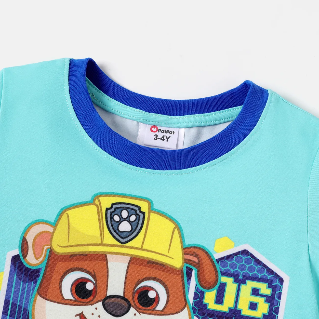 Patrulla de cachorros Pascua Niño pequeño Unisex Infantil Perro Manga corta Camiseta Turquesa big image 1