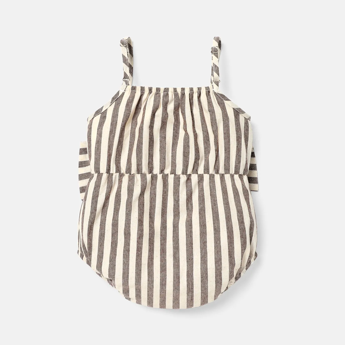 Baby Girl 100% Cotton Solid/Striped or Allover Daisy Floral Print Bow Front Cami Romper  image 2