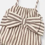 Baby Girl 100% Cotton Solid/Striped or Allover Daisy Floral Print Bow Front Cami Romper  image 4