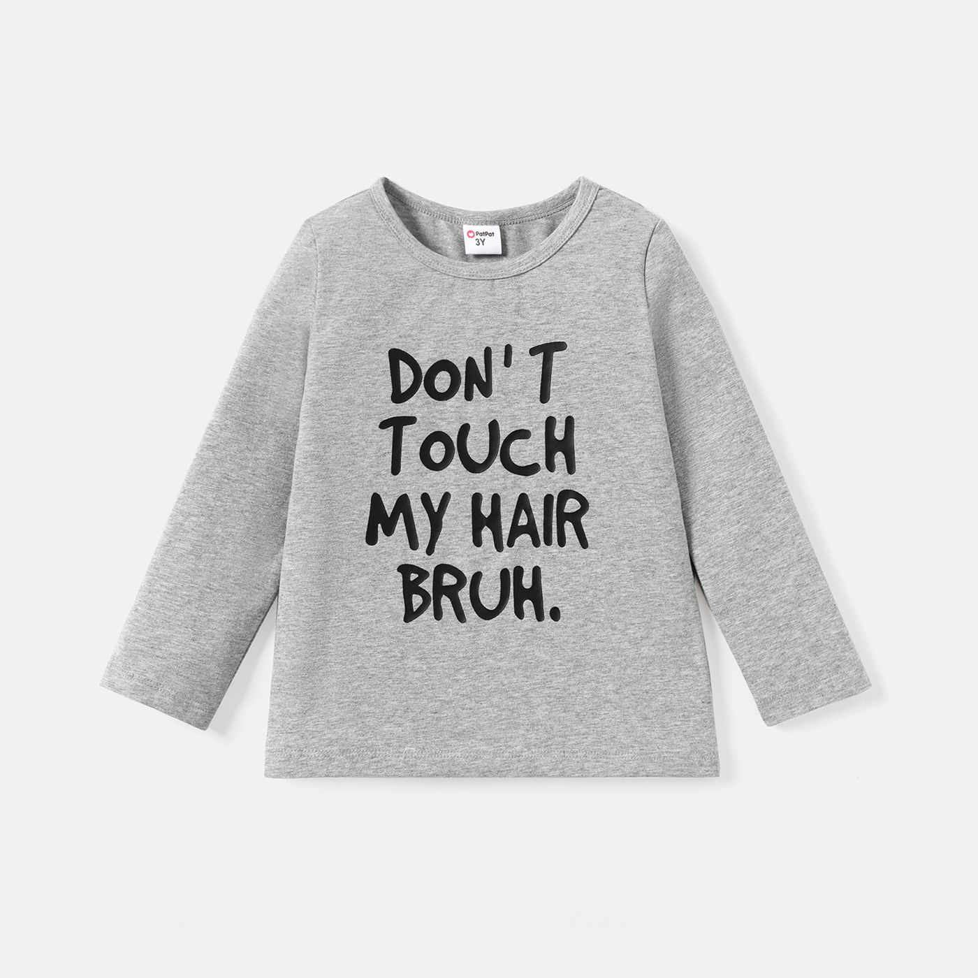 

Toddler Boy Letter Print Long-sleeve Cotton Tee