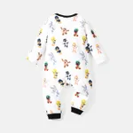 Looney Tunes Baby Boy/Girl Allover Print Long-sleeve Button Naia™ Jumpsuit White image 2