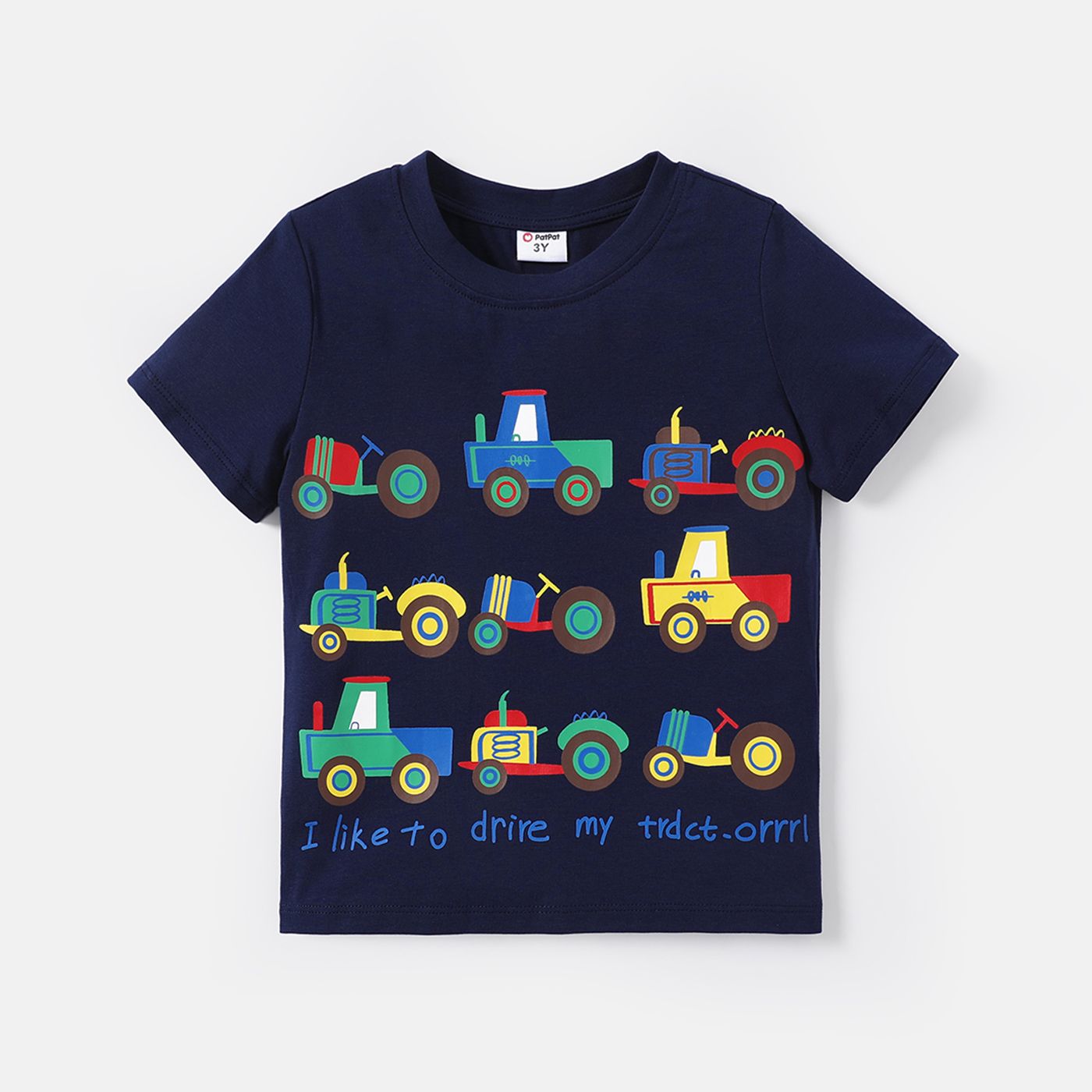 

Toddler Boy Vehicle Print Short-sleeve Cotton Tee