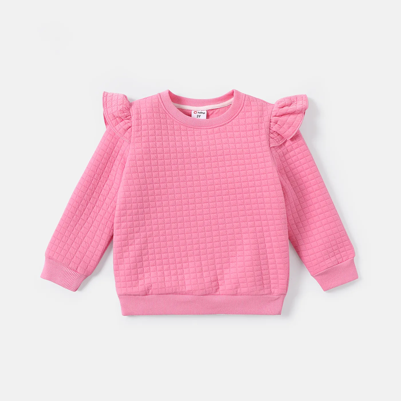 Toddler Girl Ruffled Textured Solid Color Sweatshirt