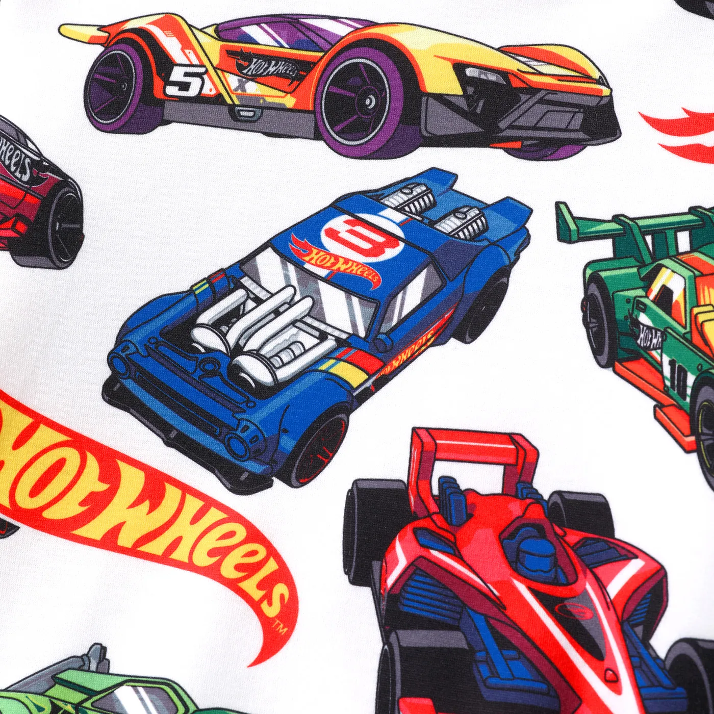 Hot Wheels 2pcs Toddler Boy Vehicle Race Car Print Sweatshirt and Elasticized Cotton Pants Set  image 3