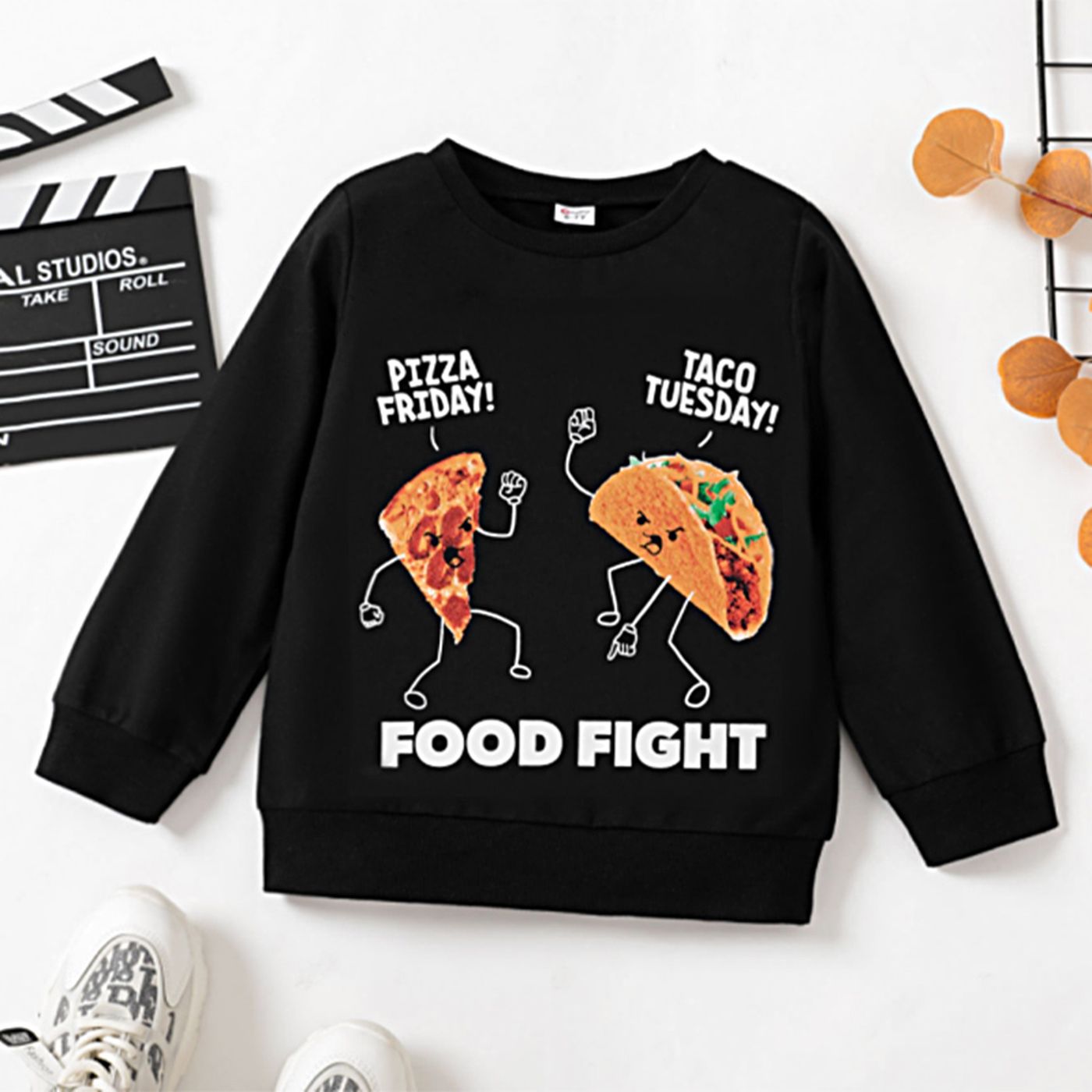 

Kid Boy Food Print Pullover Sweatshirt