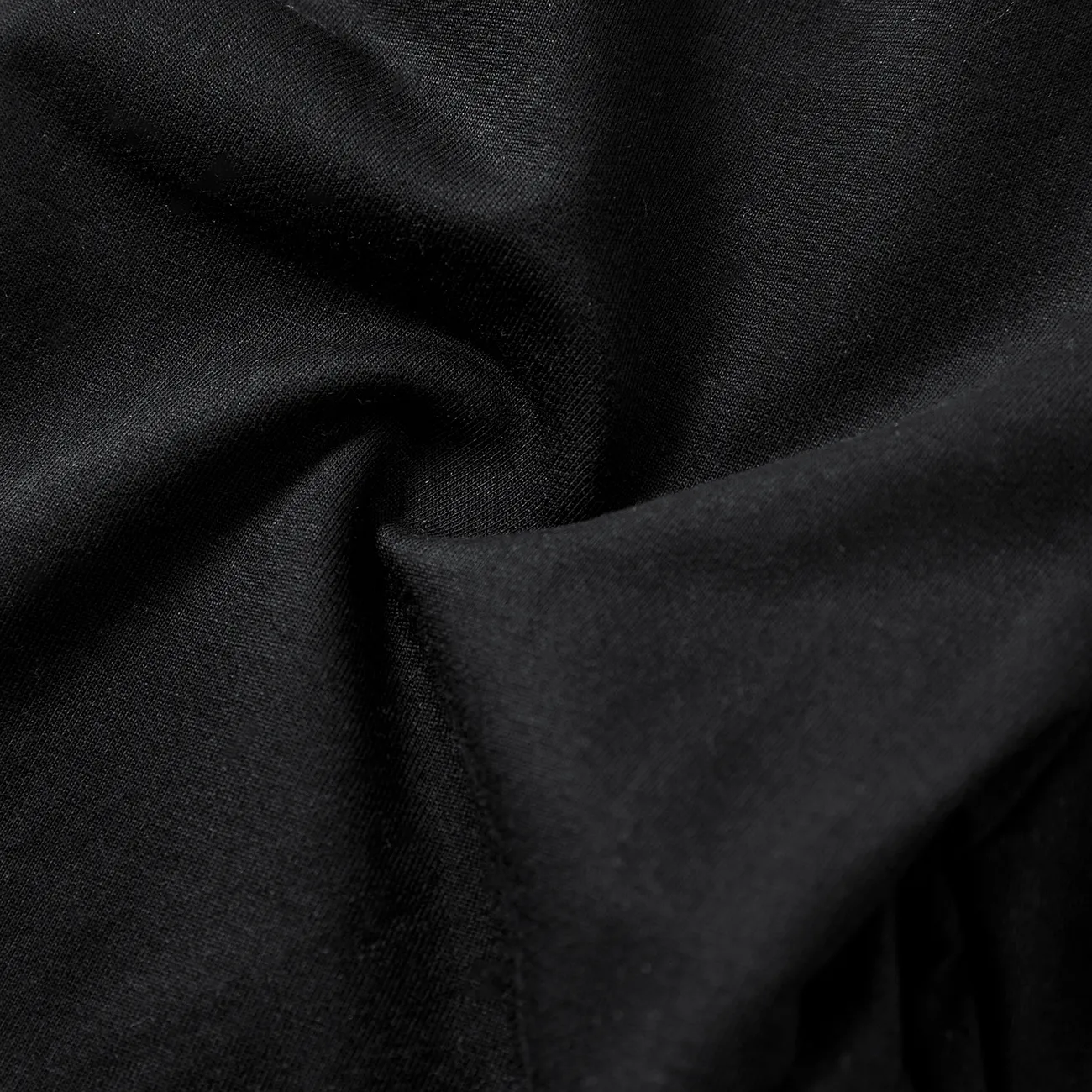 Einfarbige elastische Hosen aus Baumwolle für Mädchen/Jungen schwarz big image 1