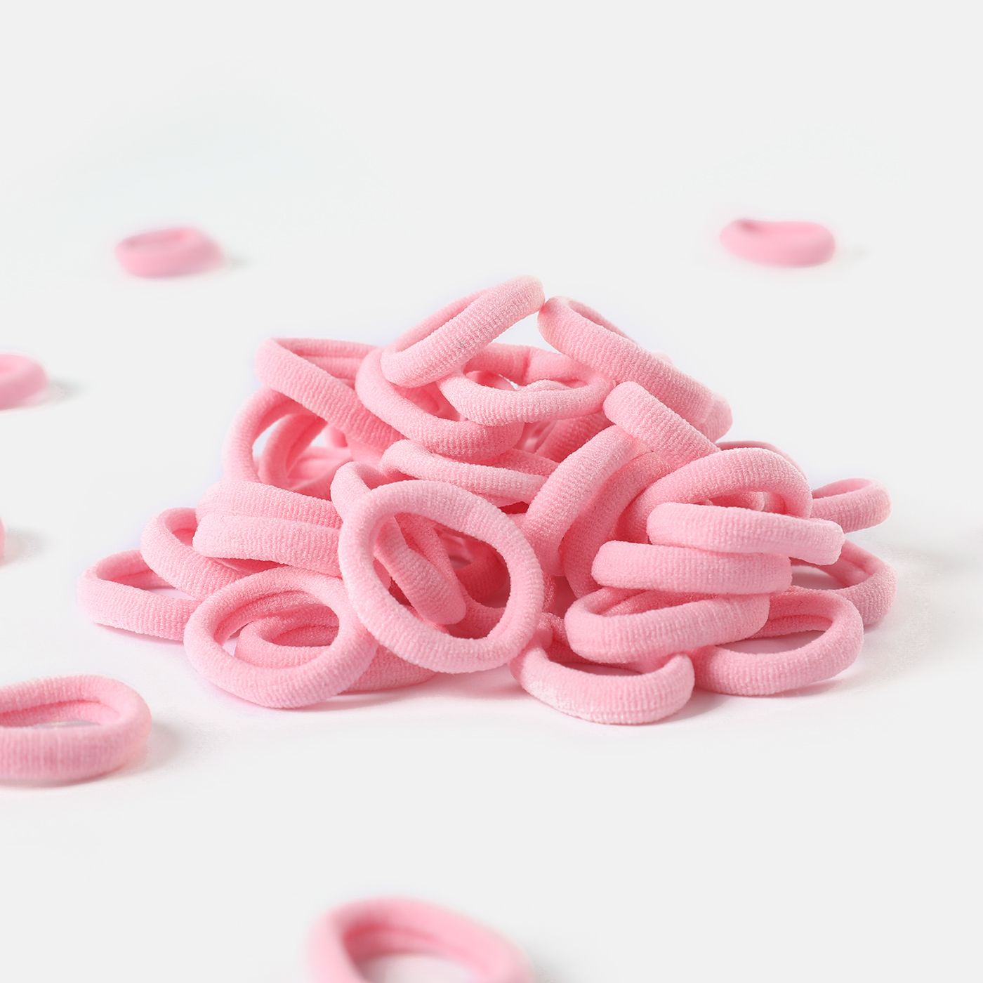 

50-pack Solid Elastic Hair Ties for Girls