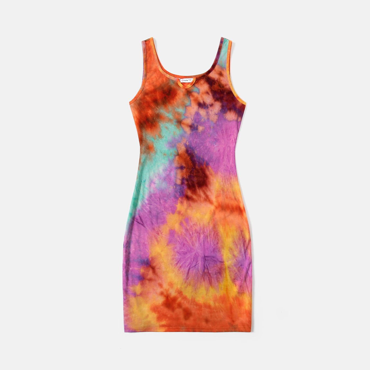 Mommy And Me 95% Cotton Colorful Tie Dye Bodycon Tank Dresses