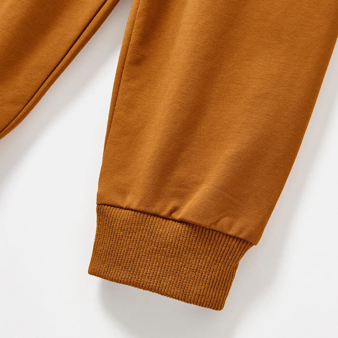Einfarbige elastische Hosen aus Baumwolle für Mädchen/Jungen braun big image 1