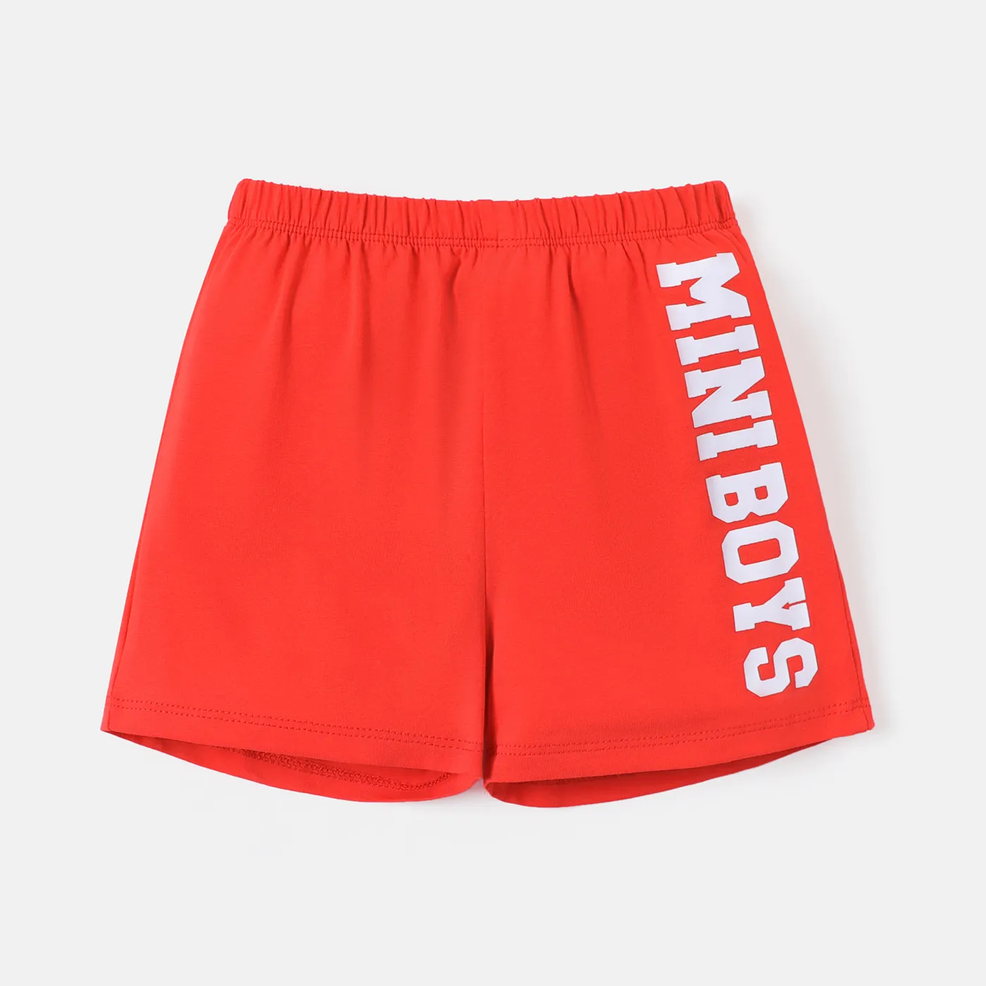 Baby Boy Letter Print Cotton Shorts Red