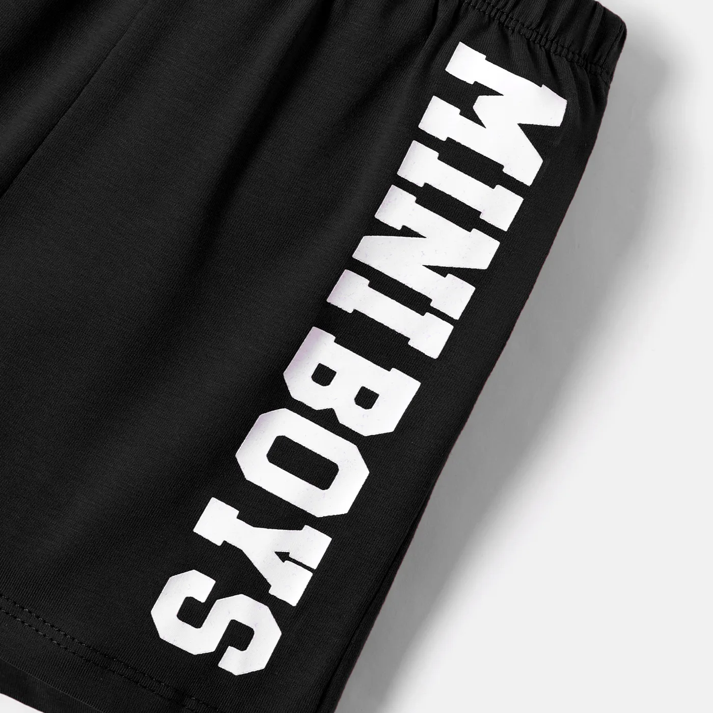 Baby Boy Letter Print Cotton Shorts Black image 3