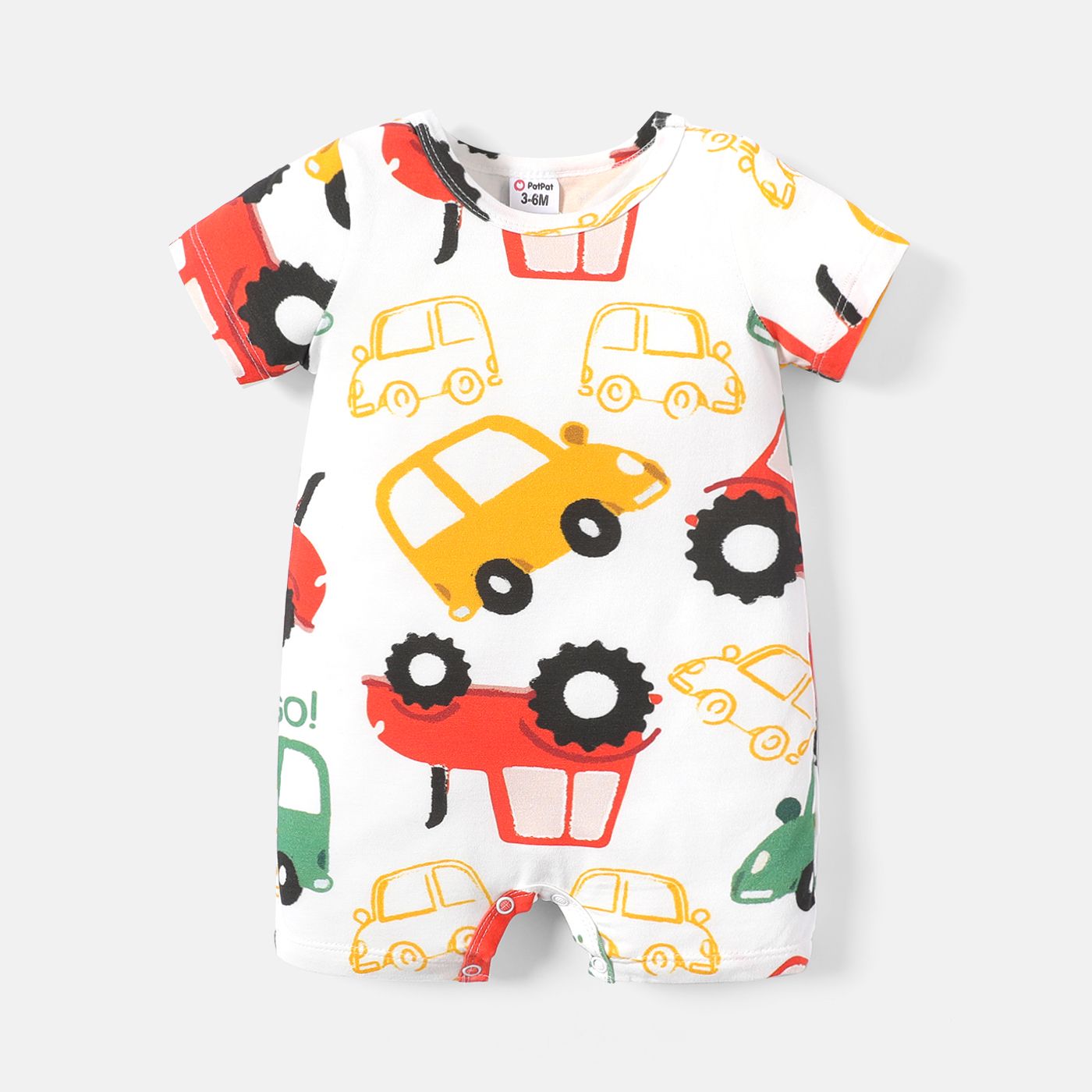 

Baby Boy Cotton Car Print Short-sleeve Rompers