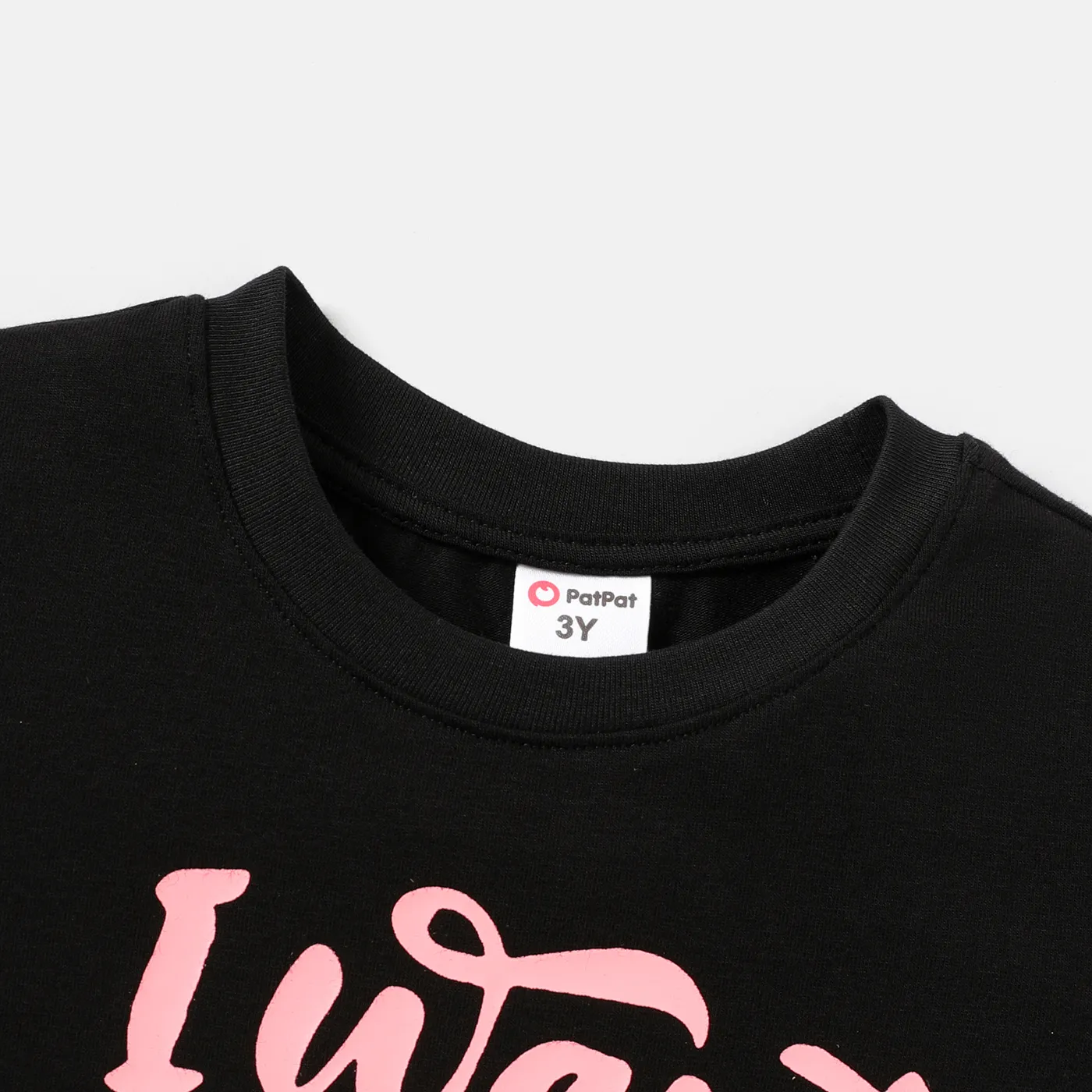 Toddler Girl Letter Print Short-sleeve Cotton Tee Black image 4