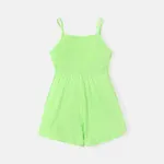 Toddler Girl Solid Color Ribbed Cotton Slip Rompers  image 2
