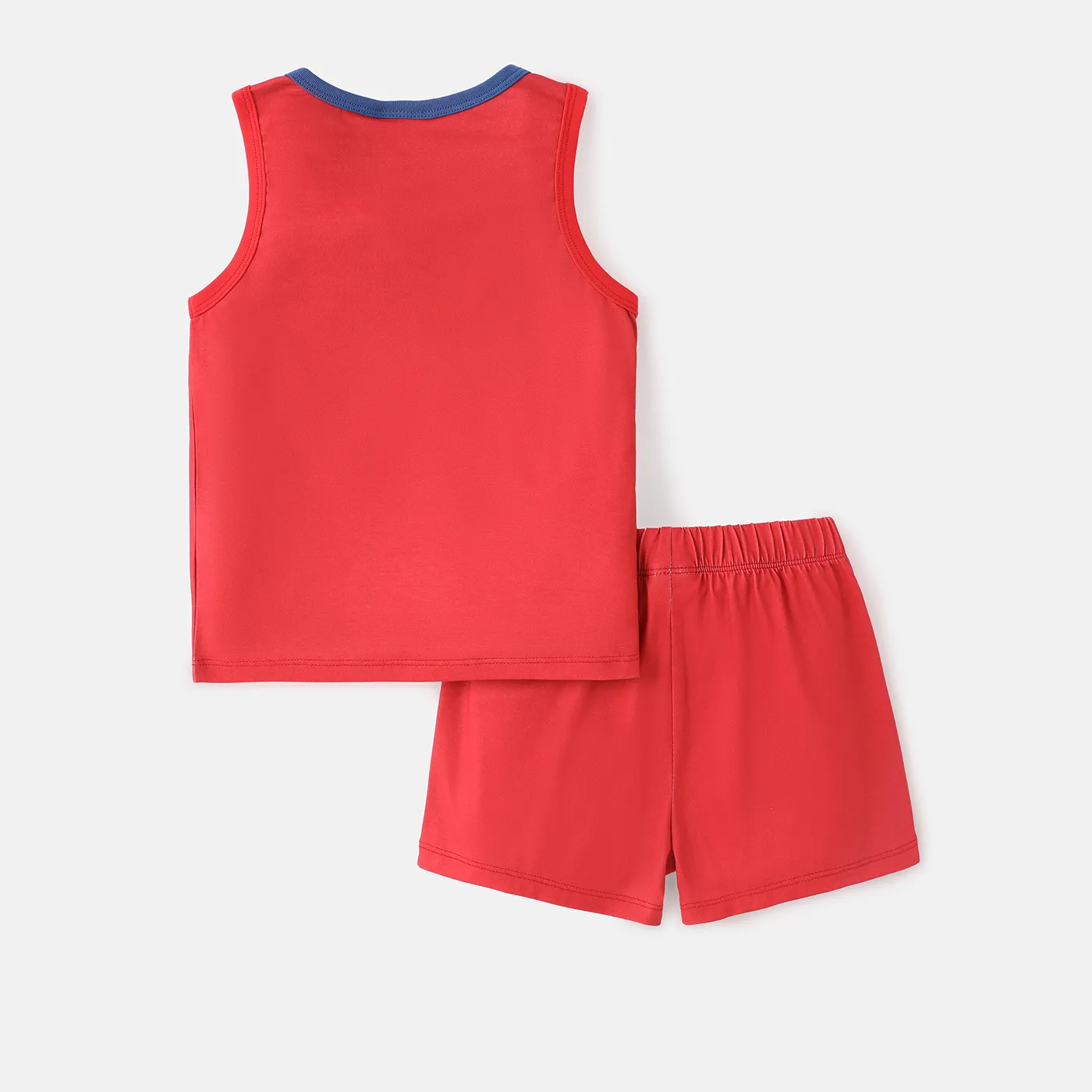 PAW Patrol 2pcs Toddler Boy Letter Print Tank Top and Elasticized Shorts Set Red image 3