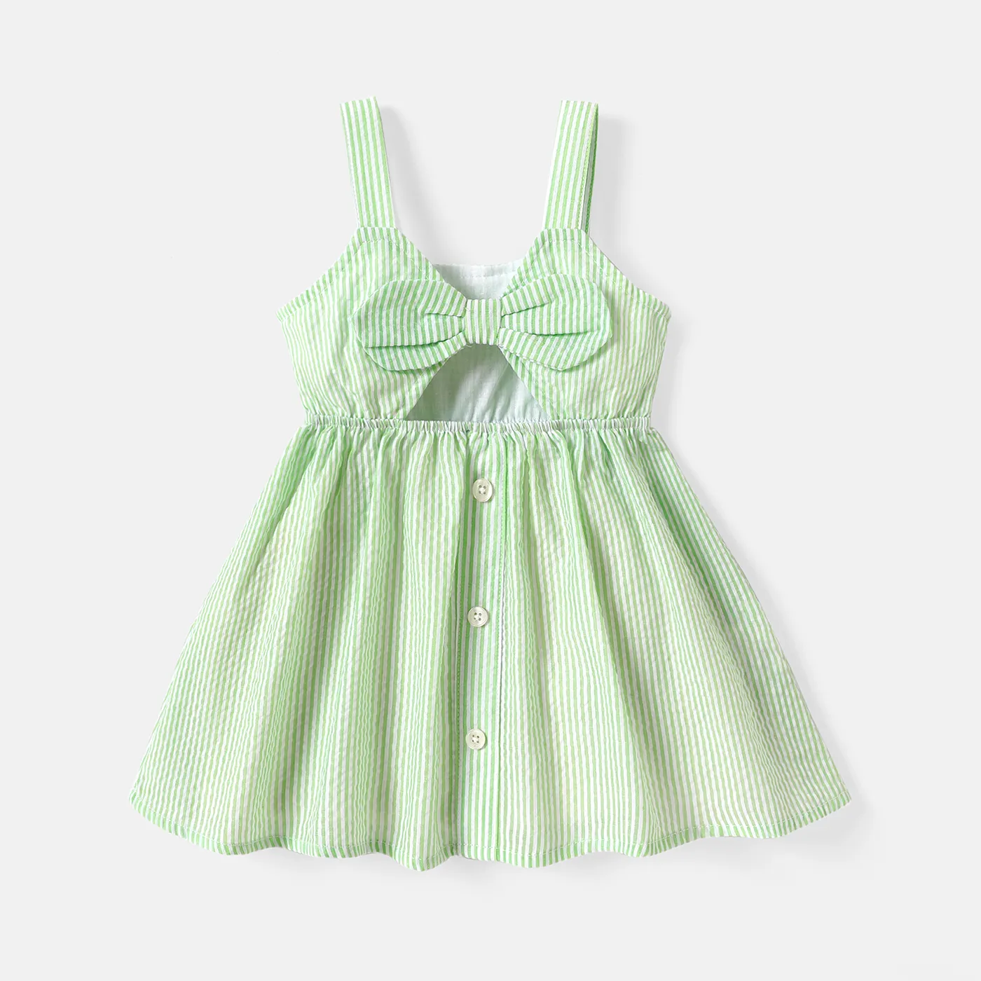 Bebé Recorte Bonito Manga cava Vestidos Verde