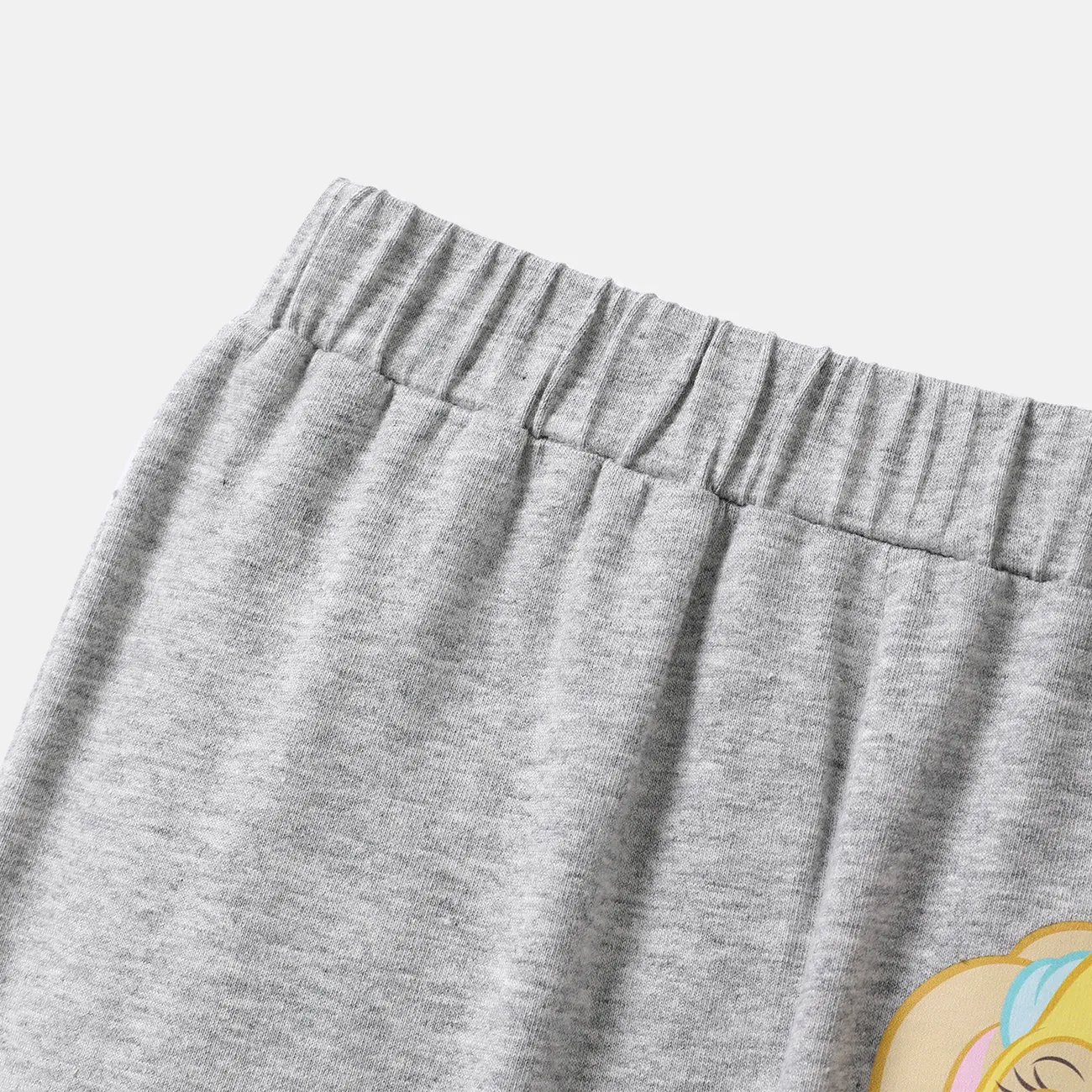 pantalones de algodón elástico con estampado de letras para niños pequeños y niñas looney tunes gris moteado big image 1