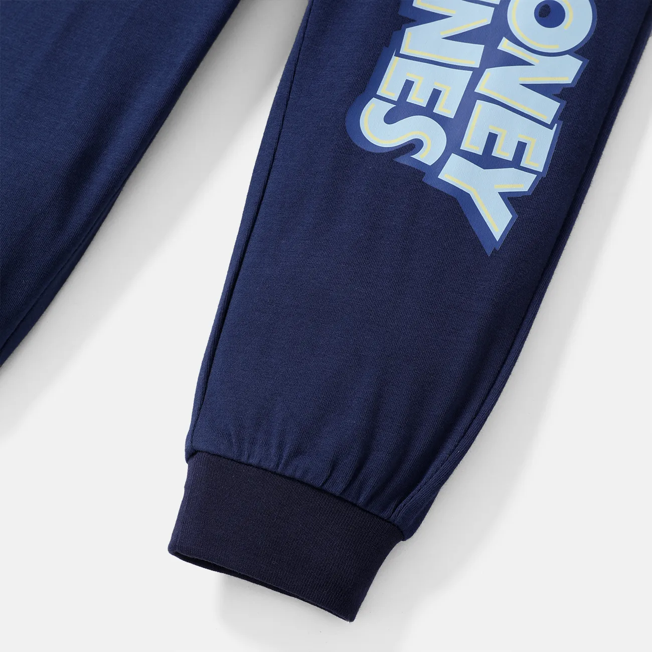 pantalones de algodón elástico con estampado de letras para niños pequeños y niñas looney tunes azul real big image 1