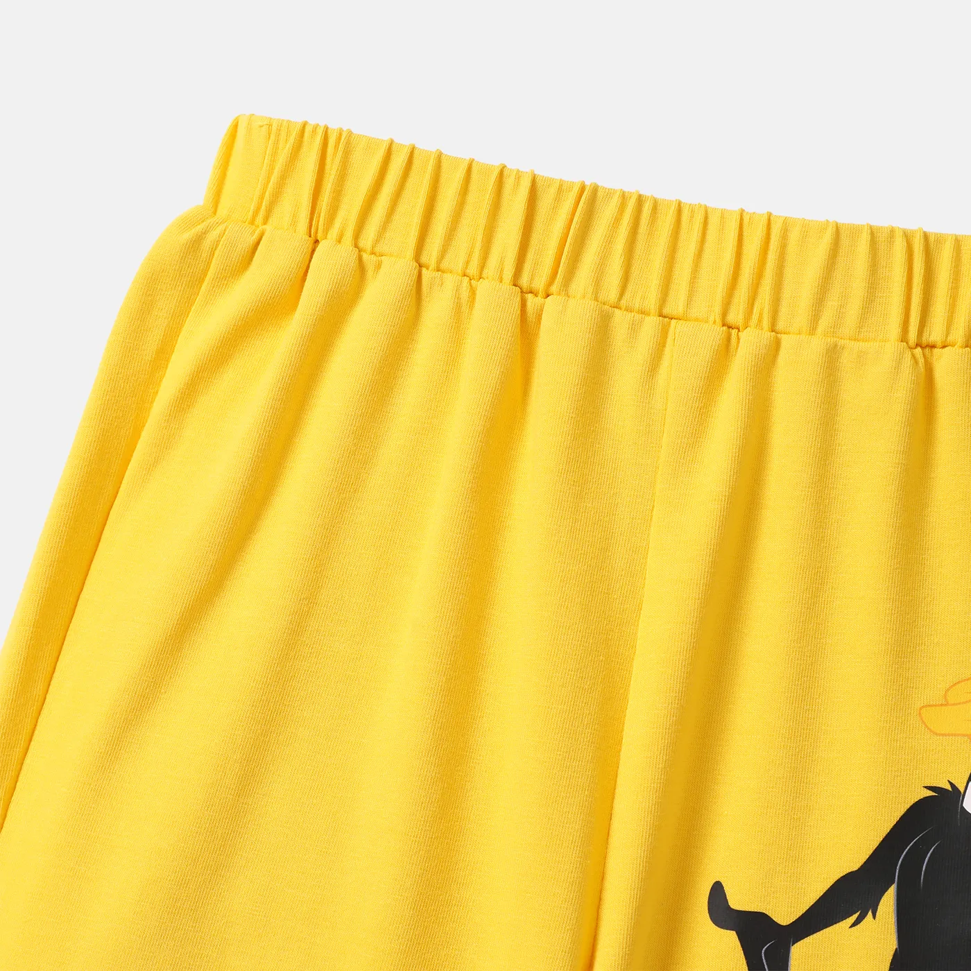 Looney Tunes Calça infantil de algodão elástico com estampa de letras Amarelo image 3