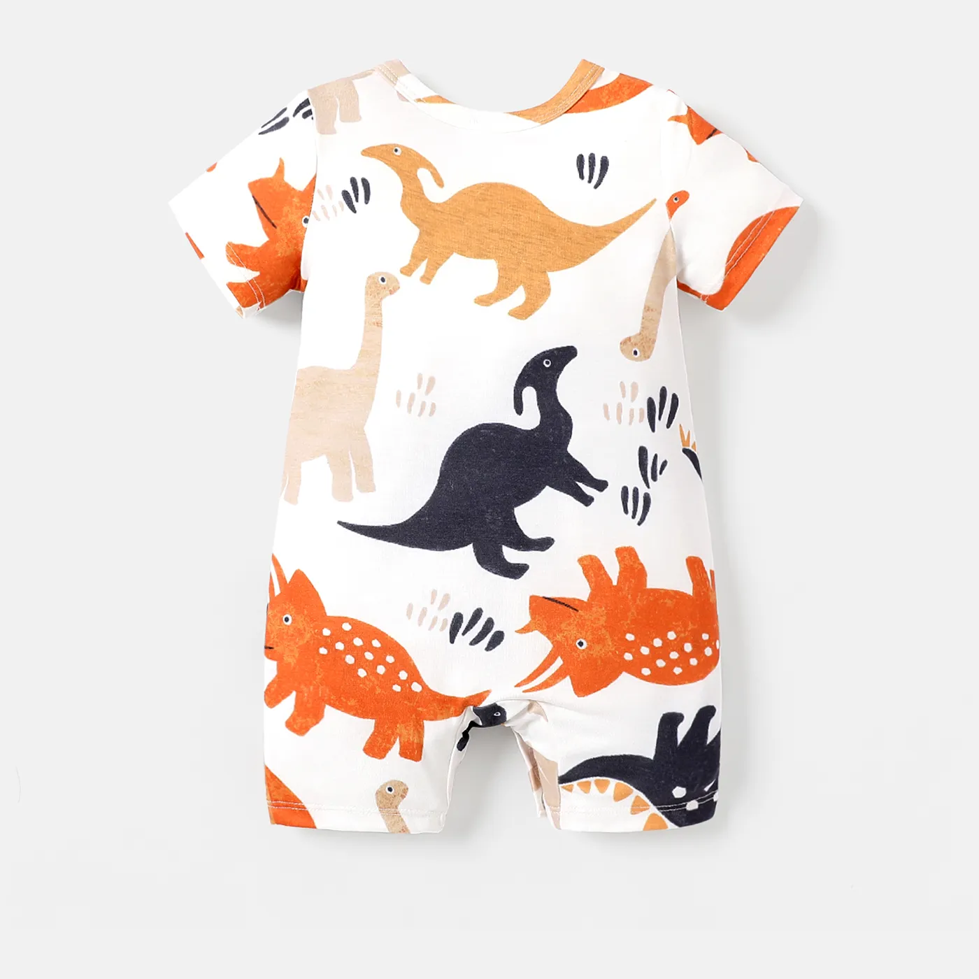 Naia™ Baby Boy Allover Dinosaur Print Short-sleeve Romper Colorful image 2