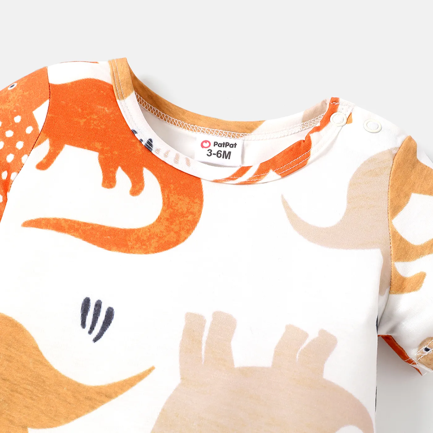 Naia™ Baby Boy Allover Dinosaur Print Short-sleeve Romper Colorful image 3
