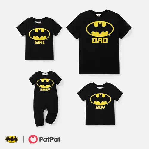 Batman Family Matching Cotton Short-sleeve Graphic Black Tee