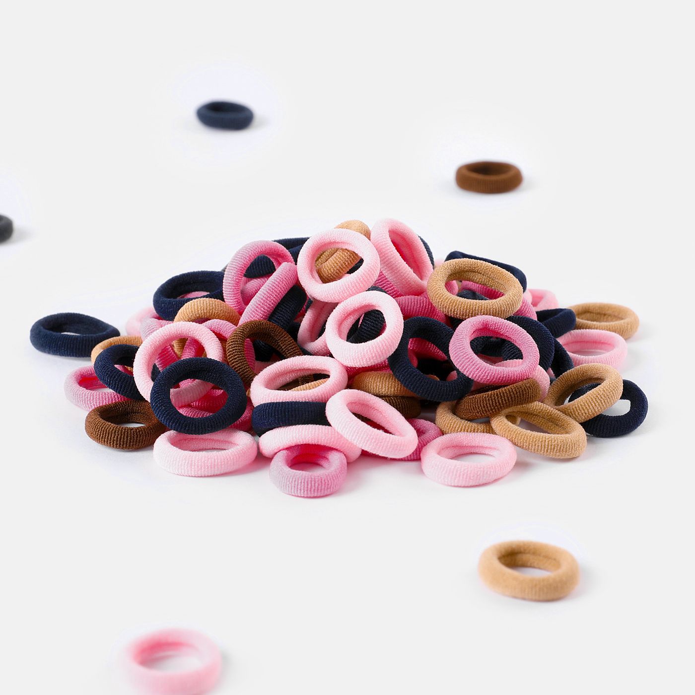 

100-pack Solid Soft Elastic Hair Ties for Girls