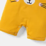 Bebé Unissexo Costuras de tecido Tigre Infantil Manga curta Macacão Branco amarelado image 4