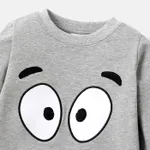 2pcs Toddler Boy Face Graphic Print Cotton Sweatshirt and Pants Set  image 3