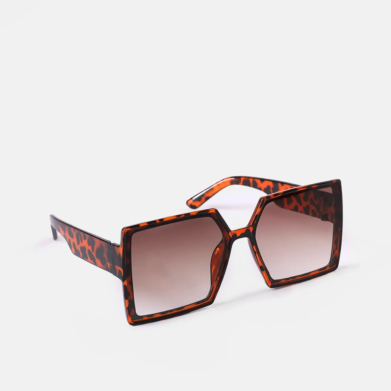 lunettes de mode à verres teintés à monture léopard pour maman et moi (couleur aléatoire de l'étui à lunettes) Marron big image 1