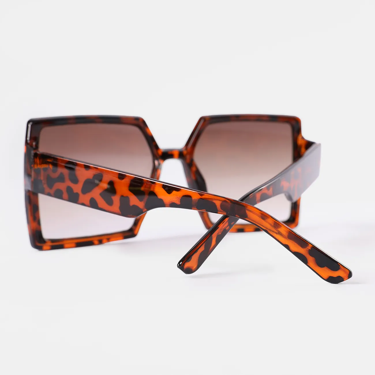 óculos de lentes coloridas com armação de leopardo para mãe e para mim (cor da caixa de óculos aleatória) Castanho big image 1