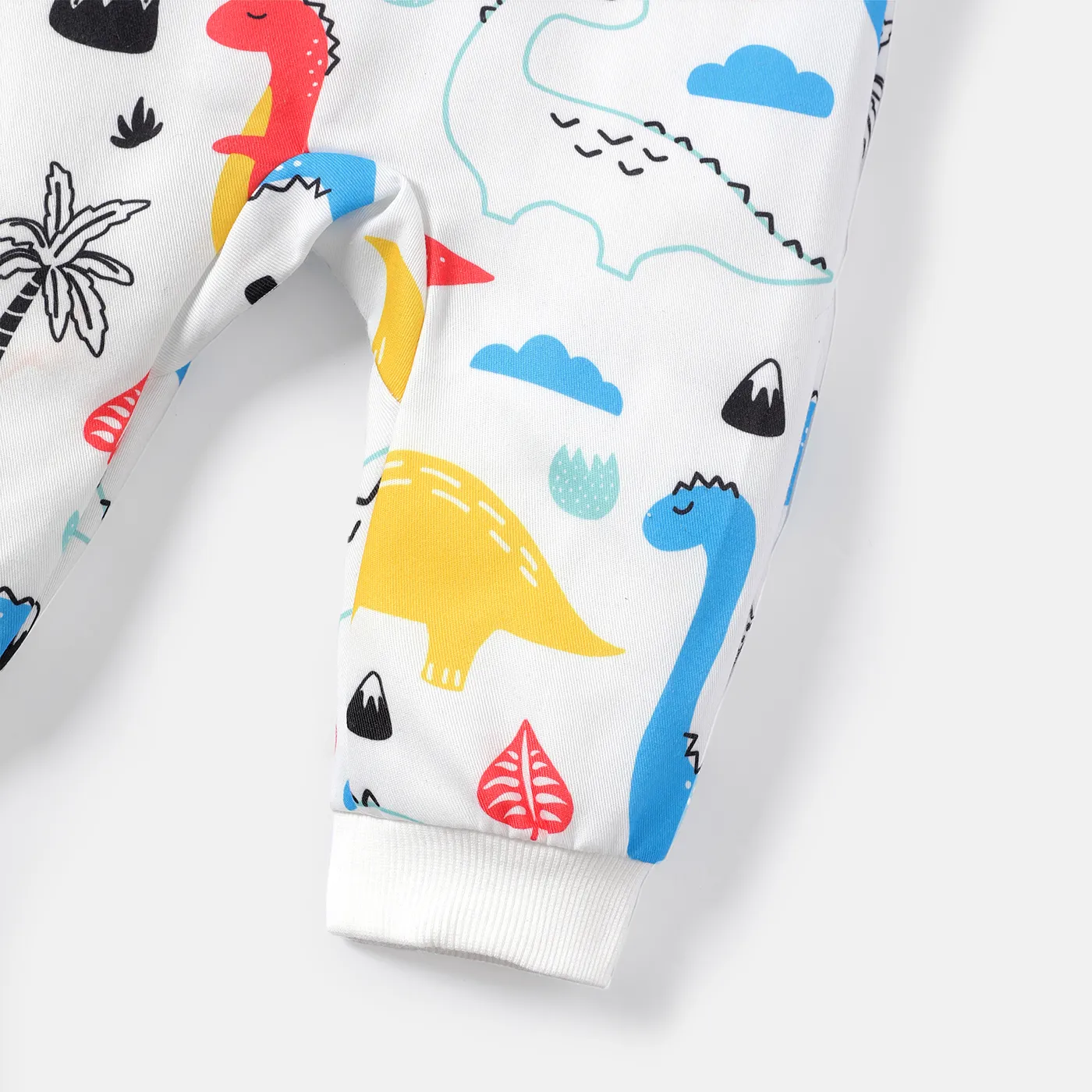 Baby Boy Allover Colorful Dinosaur Print Overalls  image 5