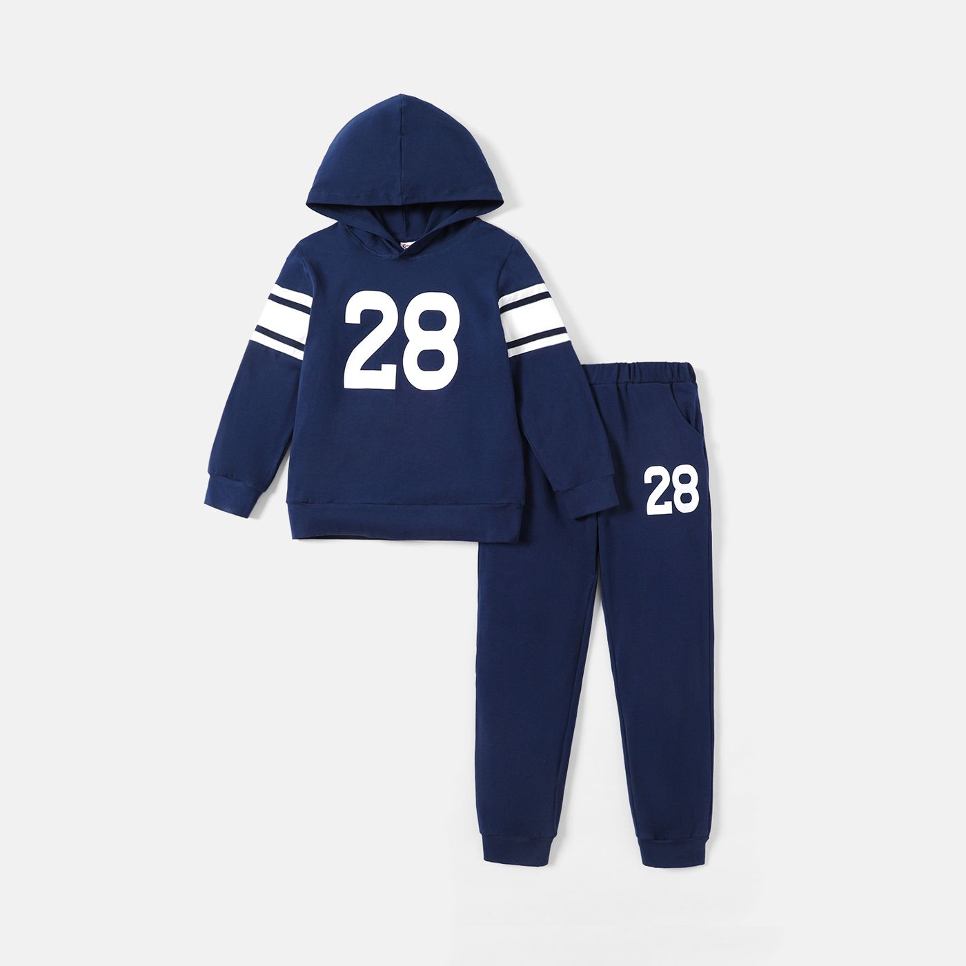 

2pcs Kid Girl/Boy Number Print Cotton Hoodie Sweatshirt and Elasticized Pants Set