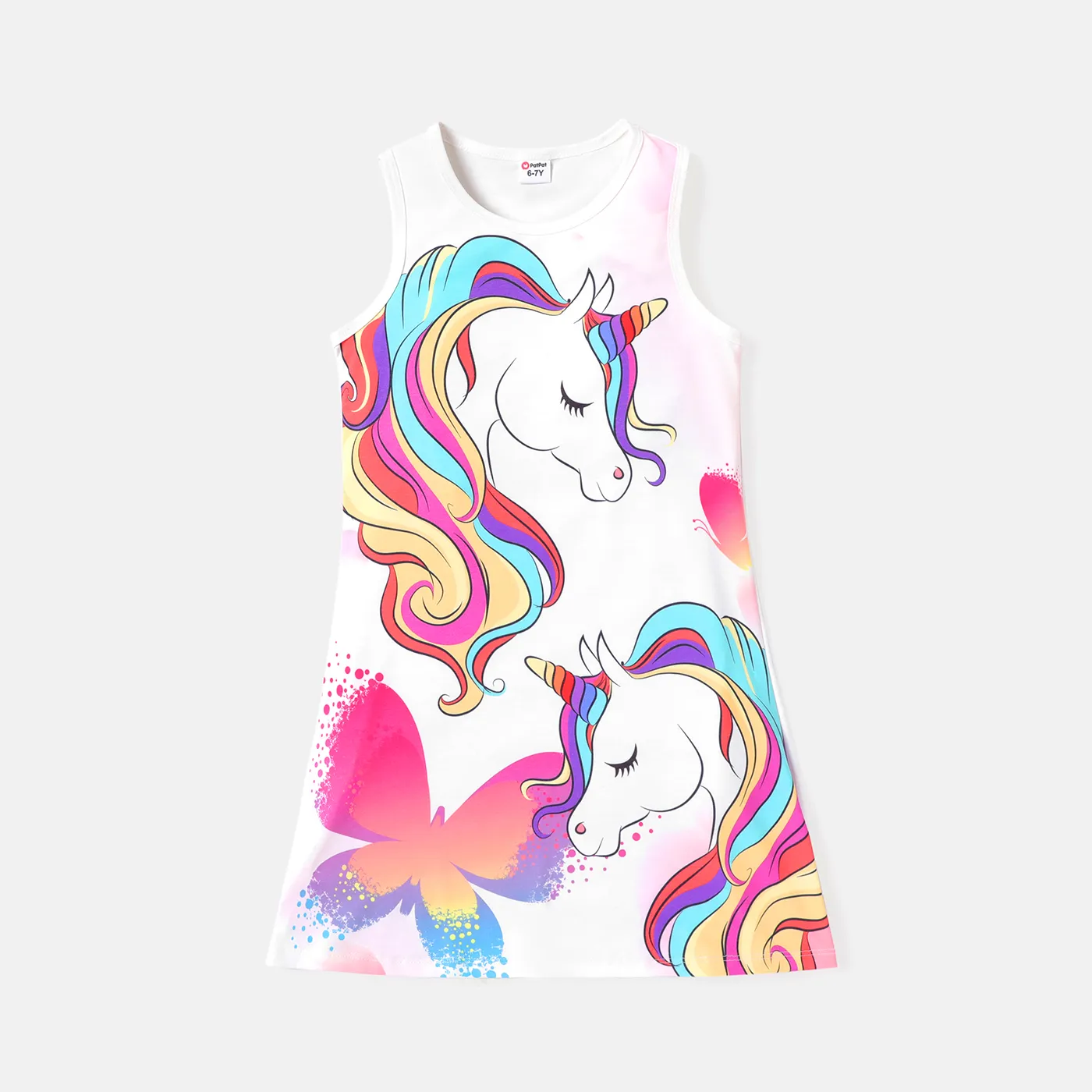 Kid Girl Naia Unicorn Print Sleeveless Dress  image 2