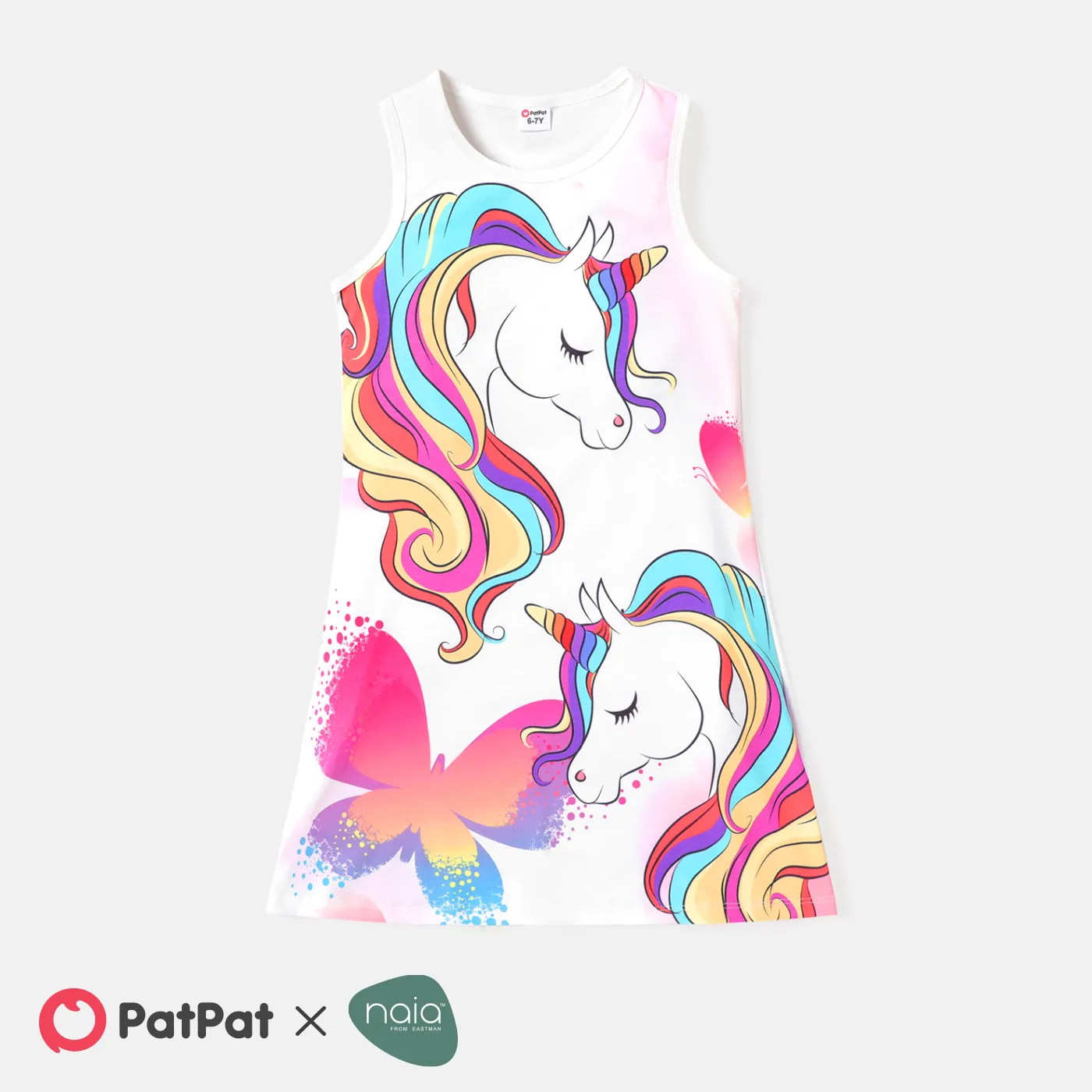 Kid Girl Naia Unicorn Print Sleeveless Dress  big image 1