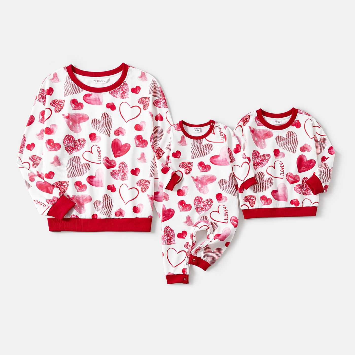 

Mommy and Me Allover Red Heart Print Long-sleeve Sweatshirts