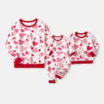 Mommy and Me Allover Red Heart Print Long-sleeve Sweatshirts  image 2