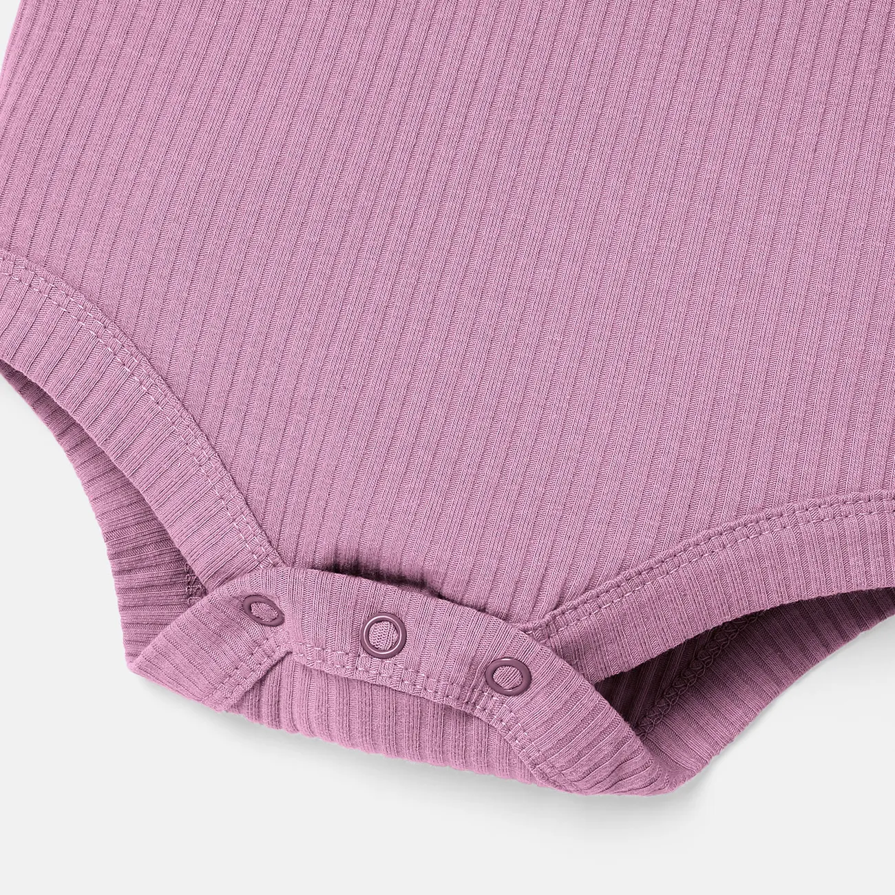 2 unidades Bebé Chica Dobladillo fruncido Elegante Camiseta sin mangas Conjuntos de bebé Púrpura big image 1