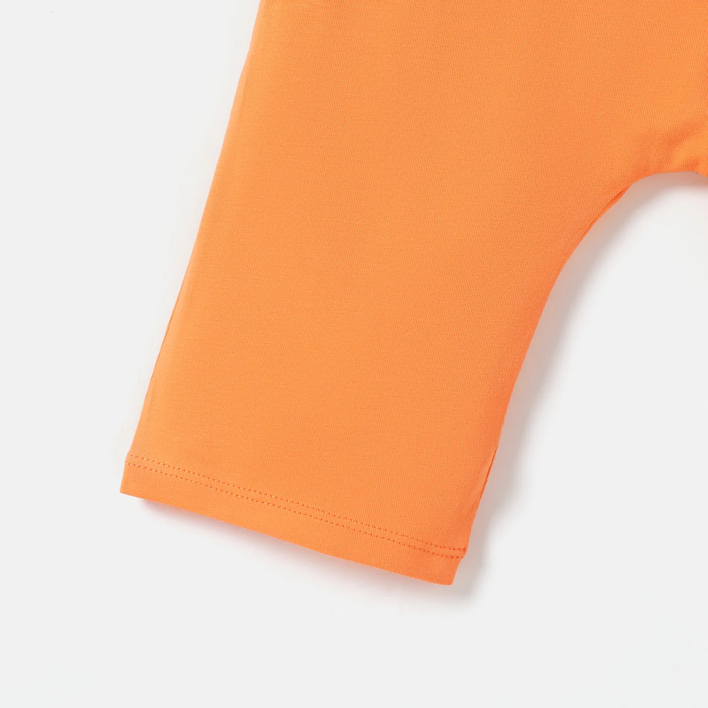 Toddler Girl/Boy Solid Color Cotton Sleeveless Jumsuits Orange color image 4