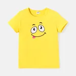 Kid Girl/Boy Graphic Short-sleeve Cotton Tee Yellow