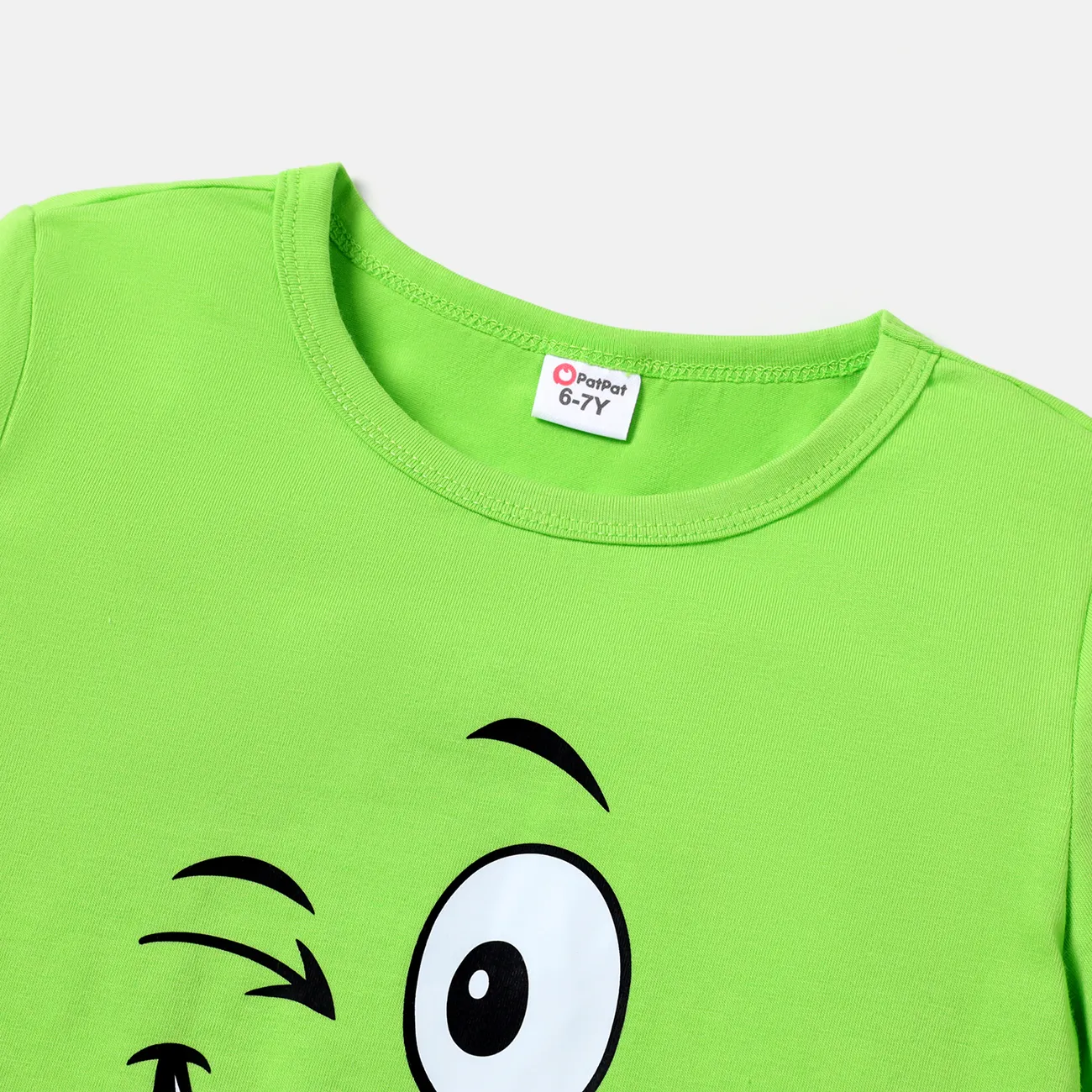 Criança Unissexo Expressões faciais Manga curta T-shirts Verde big image 1