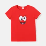 Kid Girl/Boy Graphic Short-sleeve Cotton Tee Red