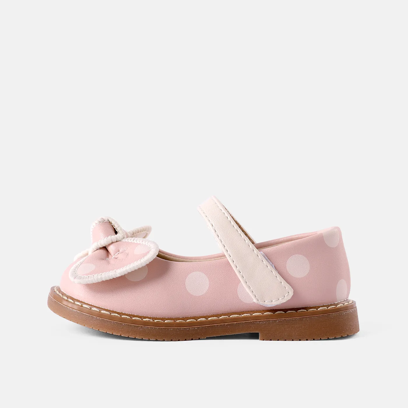 Toddler / Kid Bow Decor Polka Dots Flats Pink image 3