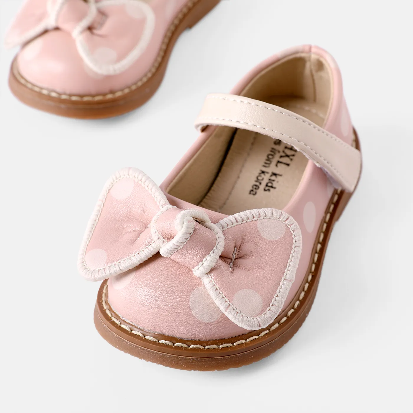 Toddler / Kid Bow Decor Polka Dots Flats Pink image 5