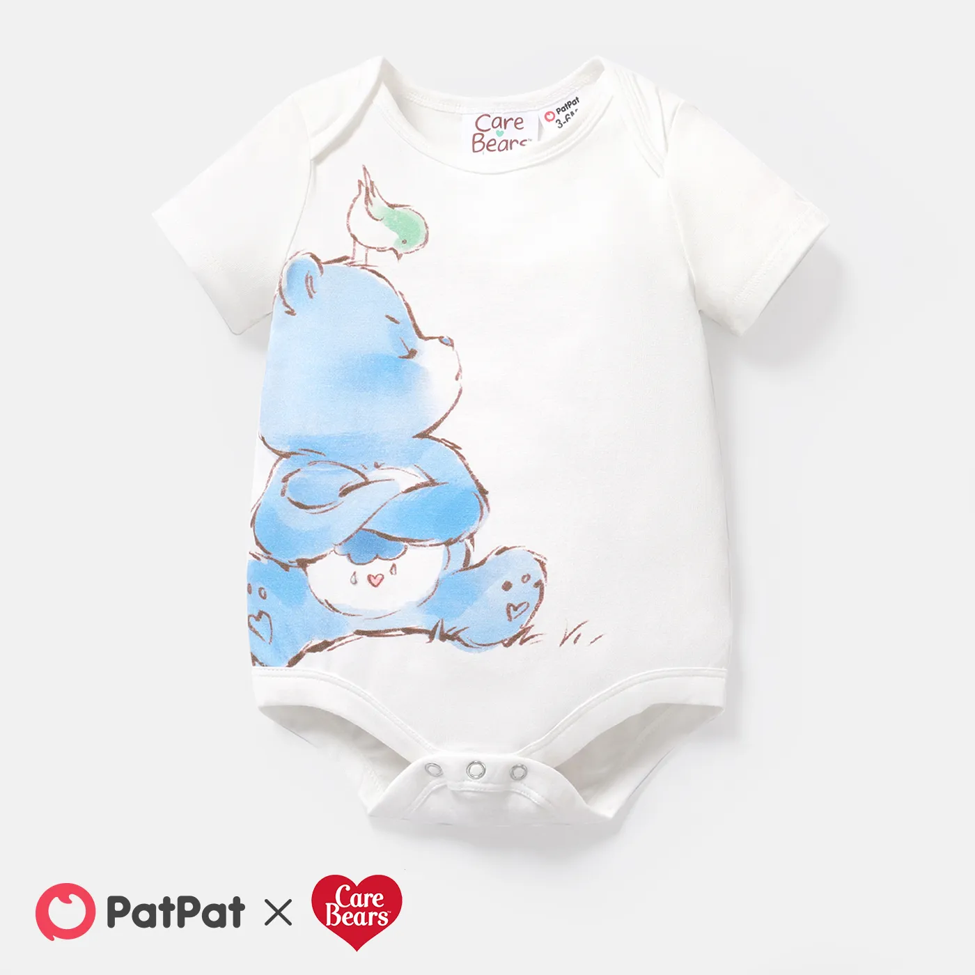 Care Bears Baby Boy/Girl Cotton Short-sleeve Graphic Romper White